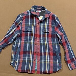 Tommy banana Men's Multicolor Plaid Button Down Shirt jacket shacket